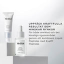 Bild som visar hur Liquid Peptides används i både morgon- och kvällsrutin, tillsammans med andra Medik8-produkter.