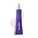 Lila tub med serum från Medik8 med texten Hydr8 B5™ Intense (Lyxprov) och två rosa droppar av produkten på vit bakgrund.