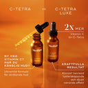 Medik8 C-Tetra och C-Tetra Luxe bredvid varandra, jämförelse av fördelar